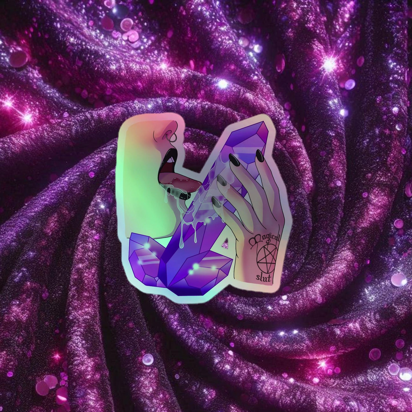 Magical Slut Purple Holographic stickers