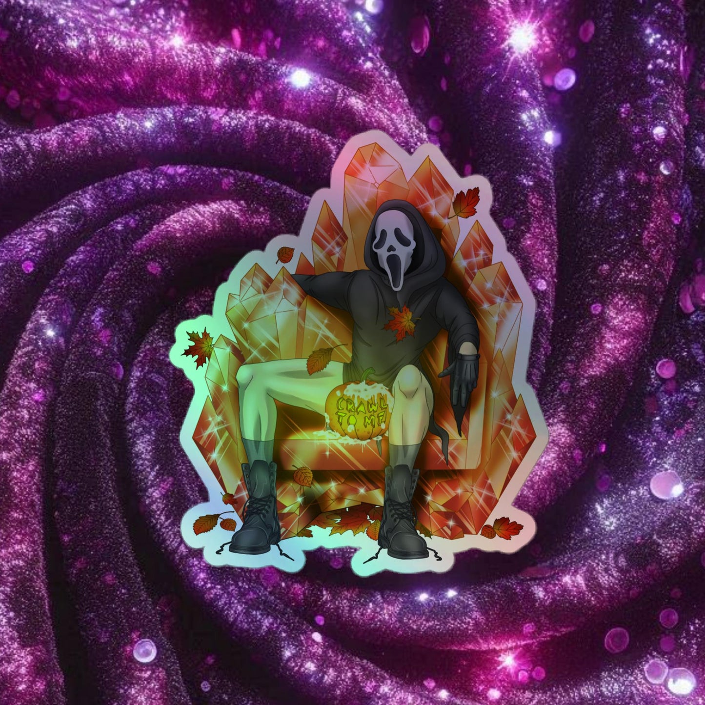 Ghostface Halloween Throne Holographic stickers