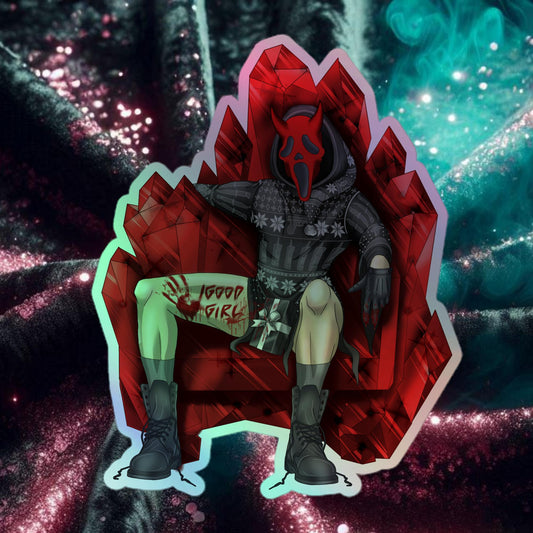 Devil Ghostface Bloody Throne Holographic stickers