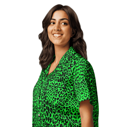 Lime Leopard Silky Pajama Top