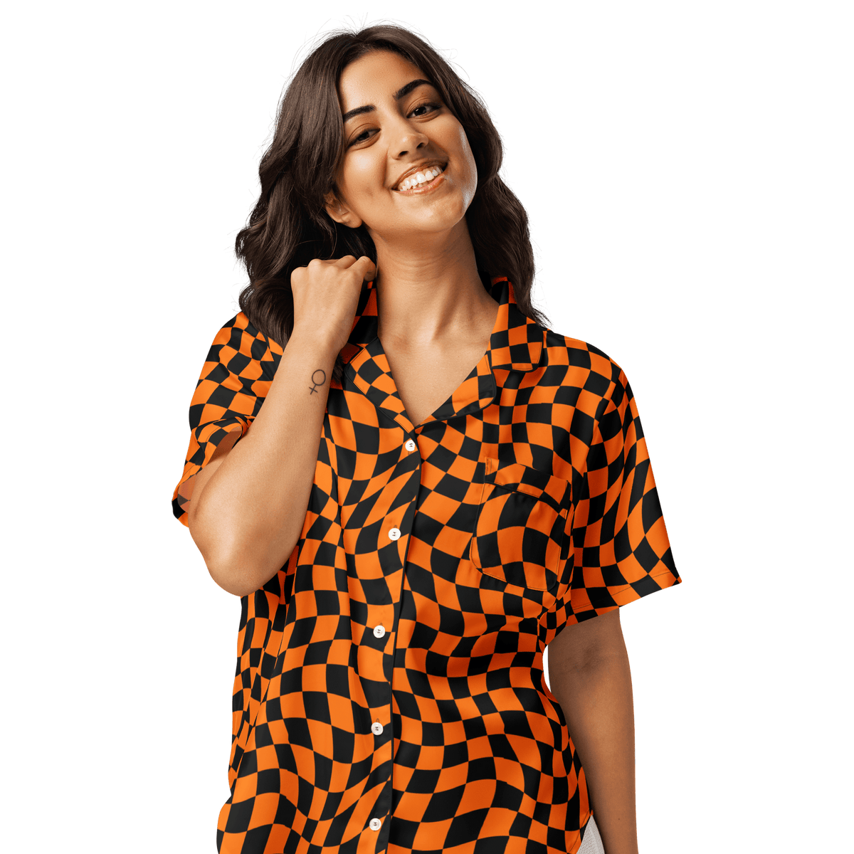 October Tiles Checkered Silky Pajama Top