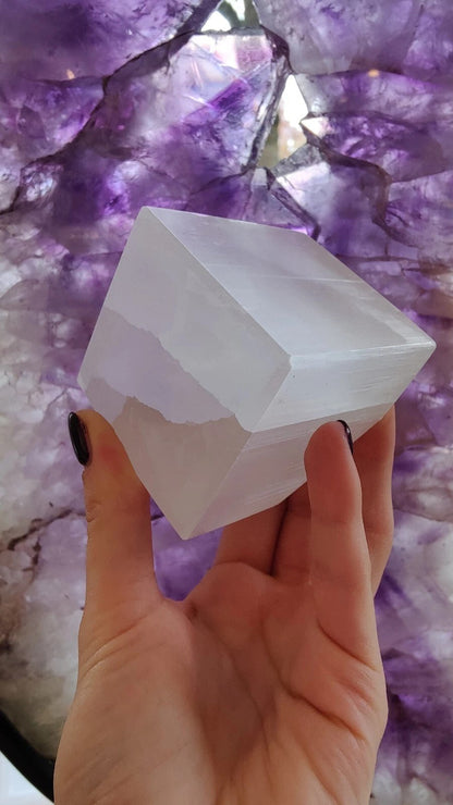 Selenite Standing Cube 5cm
